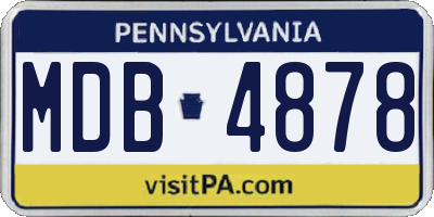 PA license plate MDB4878