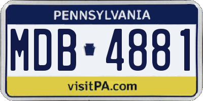 PA license plate MDB4881