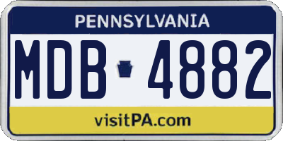 PA license plate MDB4882