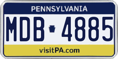 PA license plate MDB4885