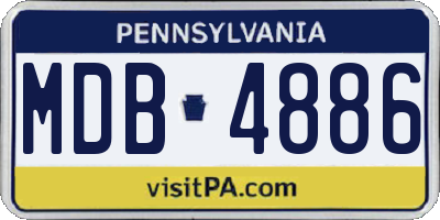 PA license plate MDB4886
