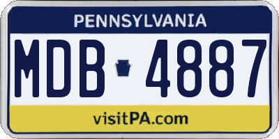 PA license plate MDB4887