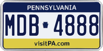PA license plate MDB4888