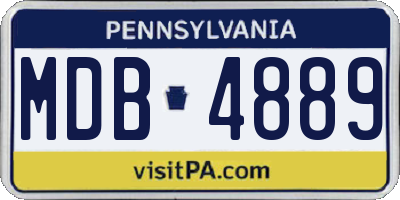 PA license plate MDB4889