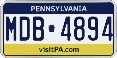 PA license plate MDB4894