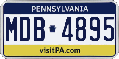 PA license plate MDB4895