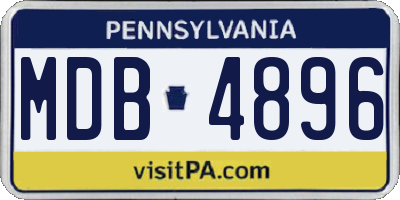 PA license plate MDB4896