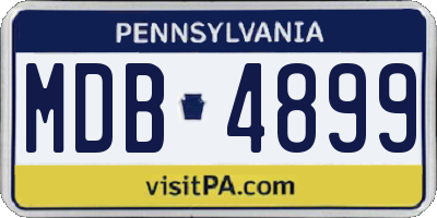 PA license plate MDB4899