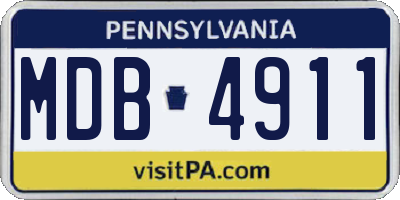 PA license plate MDB4911