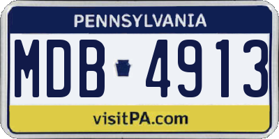 PA license plate MDB4913