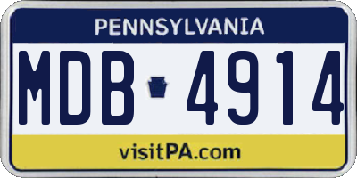 PA license plate MDB4914