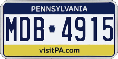 PA license plate MDB4915