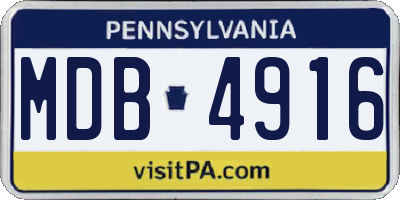 PA license plate MDB4916