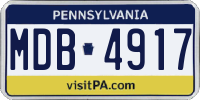PA license plate MDB4917