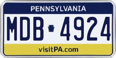 PA license plate MDB4924