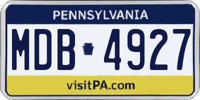 PA license plate MDB4927
