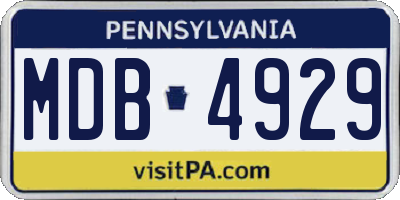 PA license plate MDB4929