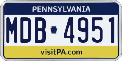 PA license plate MDB4951