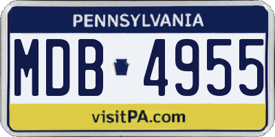 PA license plate MDB4955