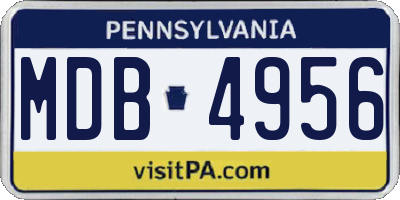 PA license plate MDB4956