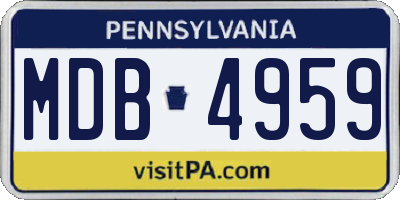 PA license plate MDB4959