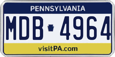 PA license plate MDB4964