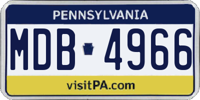 PA license plate MDB4966