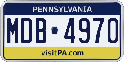 PA license plate MDB4970
