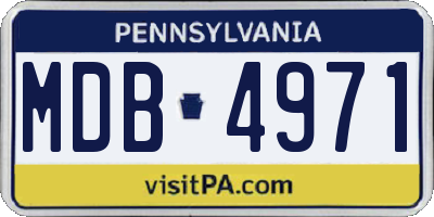 PA license plate MDB4971