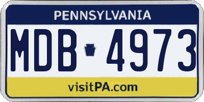 PA license plate MDB4973