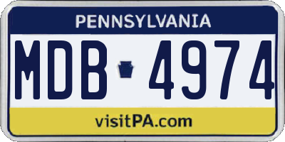 PA license plate MDB4974