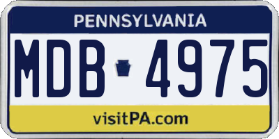 PA license plate MDB4975