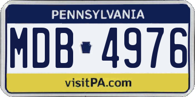 PA license plate MDB4976