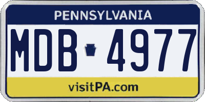PA license plate MDB4977