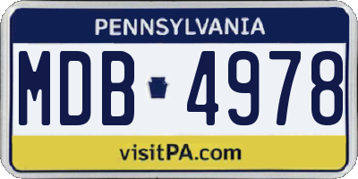 PA license plate MDB4978