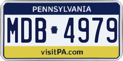 PA license plate MDB4979