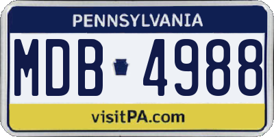 PA license plate MDB4988