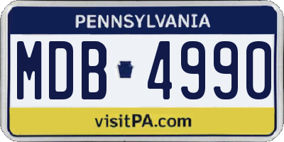PA license plate MDB4990