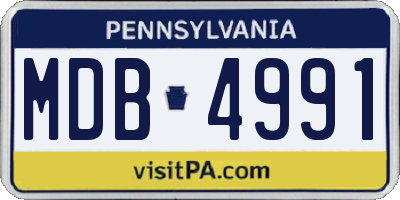 PA license plate MDB4991