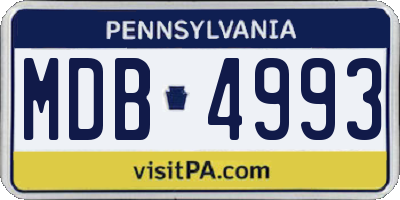 PA license plate MDB4993