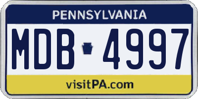 PA license plate MDB4997