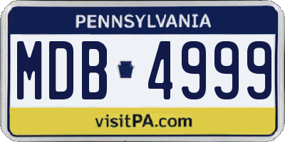PA license plate MDB4999
