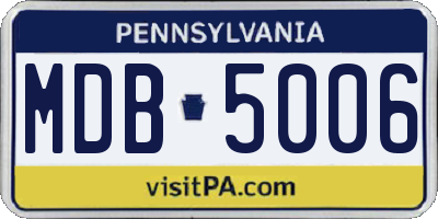 PA license plate MDB5006