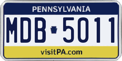 PA license plate MDB5011