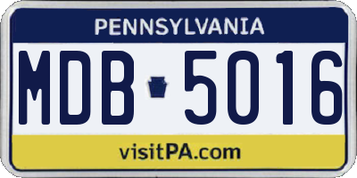 PA license plate MDB5016