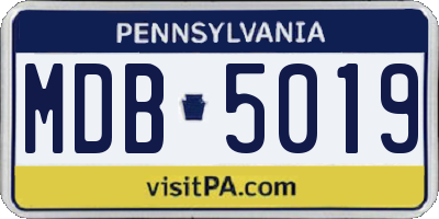 PA license plate MDB5019