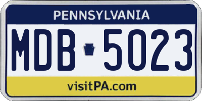 PA license plate MDB5023