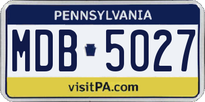 PA license plate MDB5027