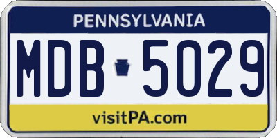 PA license plate MDB5029