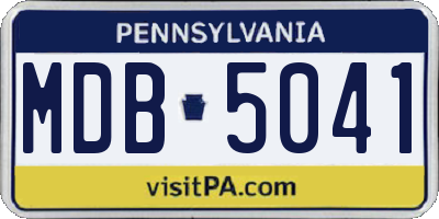 PA license plate MDB5041